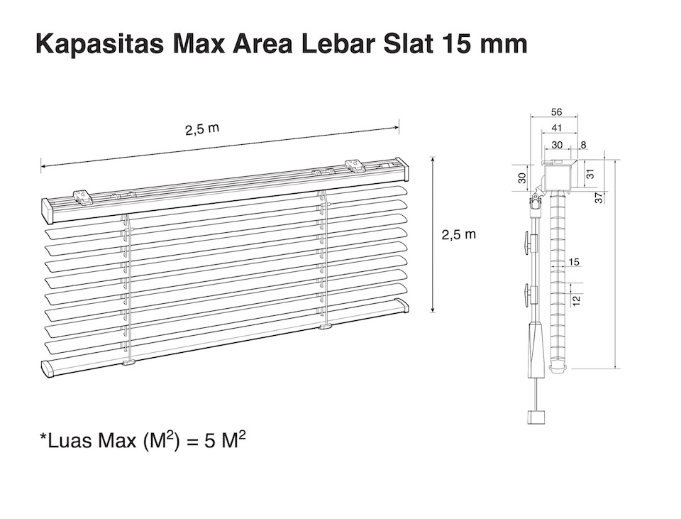 Toso Horizontal Blind 15 mm