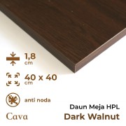 Daun Meja Lapis HPL Dark Walnut 40 x 40 cm