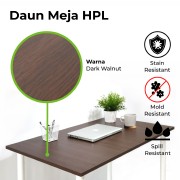 Daun Meja Lapis HPL Dark Walnut 60 x 100 cm