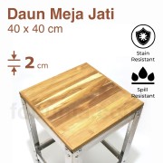 Daun Meja 40 x 40 cm Lapis Kayu Jati  Potongan