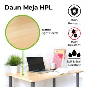 Daun Meja Lapis HPL Light Beech 60 x 100 cm