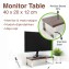 Monitor Table Kaki Stainless Steel Daun HPL Dark Walnut 40 x 20 cm 1