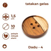 Motif Kancing Tatakan Gelas Kayu Jati