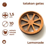Motif Lemon Tatakan Gelas Kayu Jati Dengan Dinding / Wooden ...