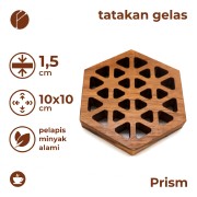 Motif Prism Tatakan Gelas Kayu Jati