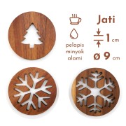 Tatakan Gelas Coaster Datar Motif Winter