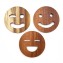 Tatakan Gelas Datar Motif Emoticon / Wooden Coaster Emoticon 1