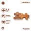 Tatakan Gelas Kayu Bentuk Puzzle Jati Datar / Wooden Coaster Puzzle 1