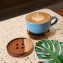 Tatakan Gelas Kayu Motif Dadu / Wooden Coaster Dice dengan Dinding 2