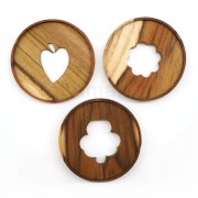 Tatakan Gelas Motif Tumbuhan / Wooden Coaster Plants dengan ...