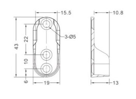 Huben Bracket Pipa Oval BP-16 2