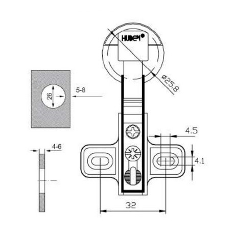 huben-engsel-sendok-kaca-key-hole-gh16-full-bungkuk