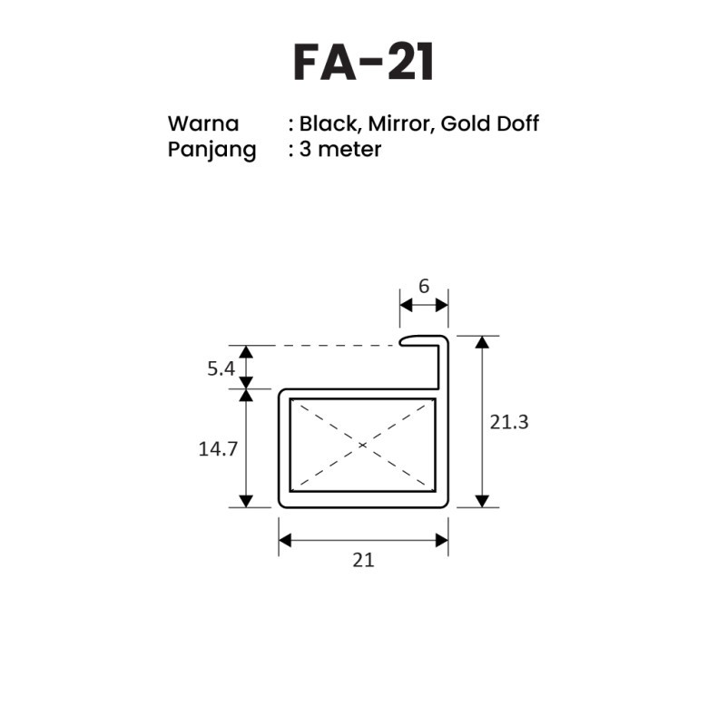 huben-frame-aluminium-fa21-3-meter