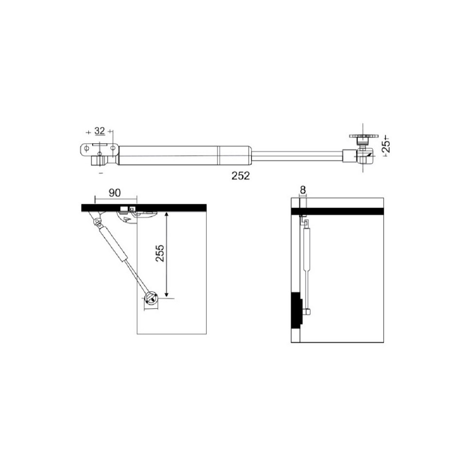 huben-gas-spring-gs100n