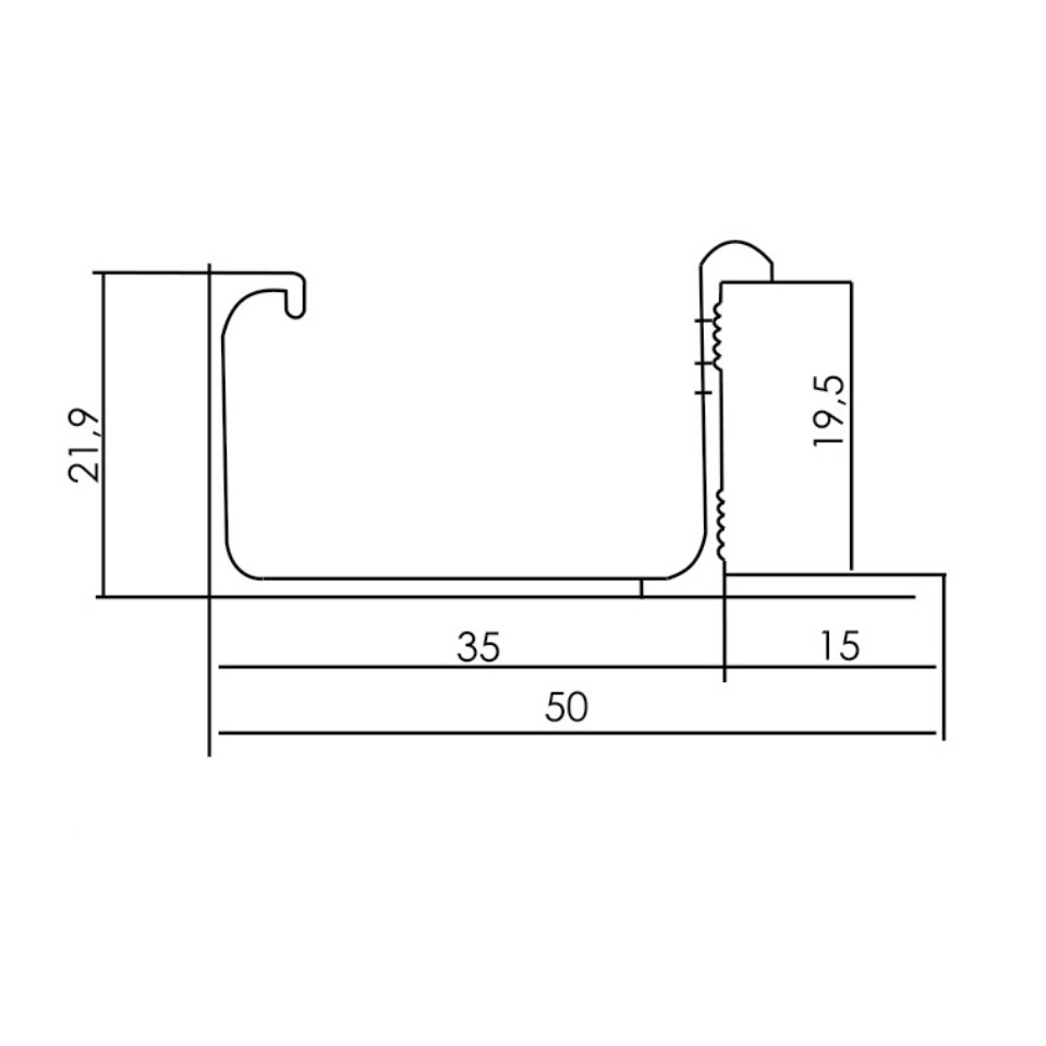 Huben Profil Aluminium GP 36 2