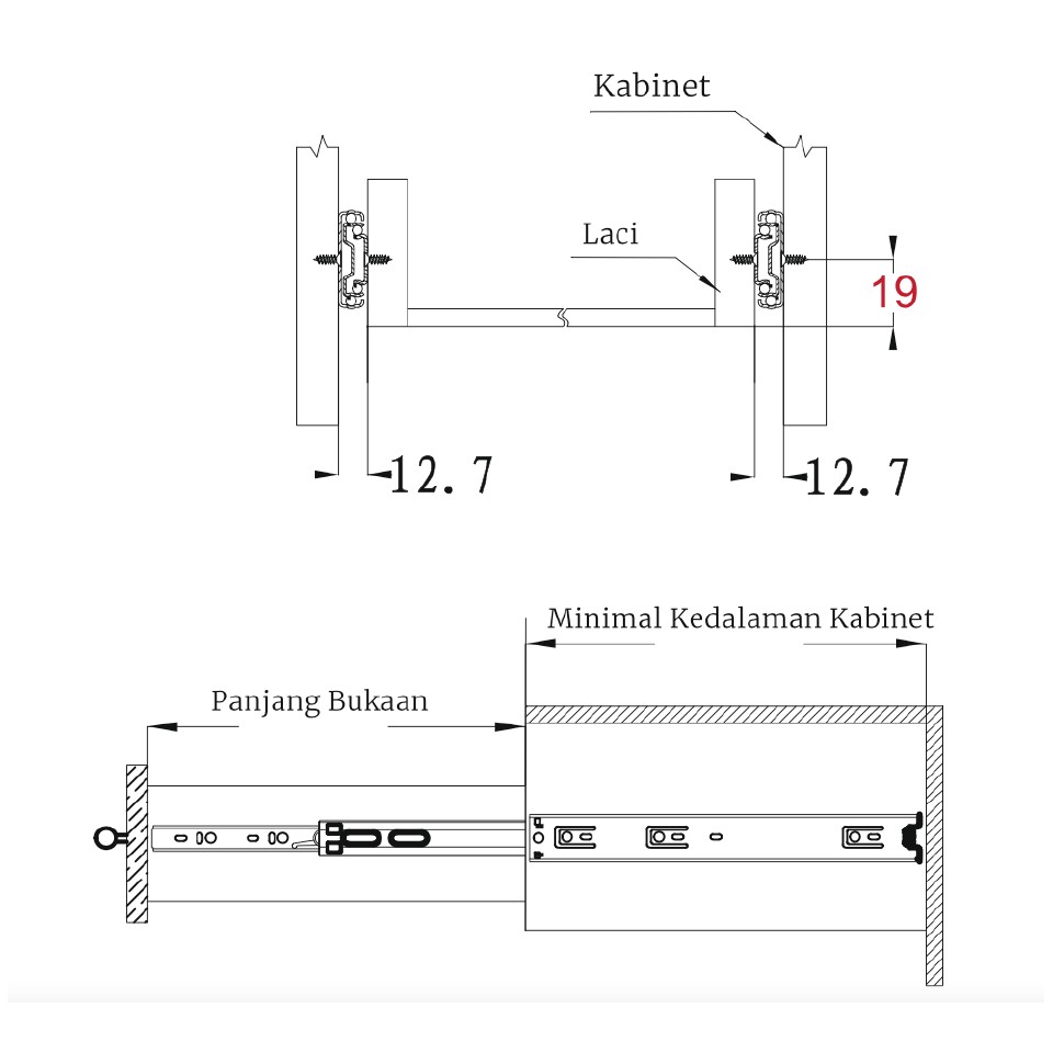 huben-rel-laci-rel-full-extention-fe37-lebar-37mm