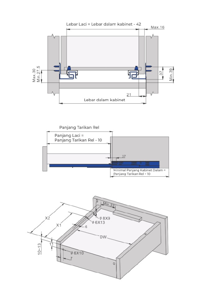 huben-rel-laci-tandem-td28-pushopen-double-extention-2x-tarik-tidak-klipon