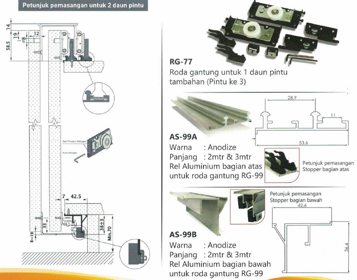 huben-roda-pintu-sliding-gantung-rg77