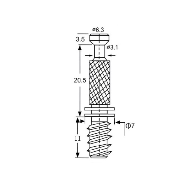 Huben Skrup Minifix DU 62411 2