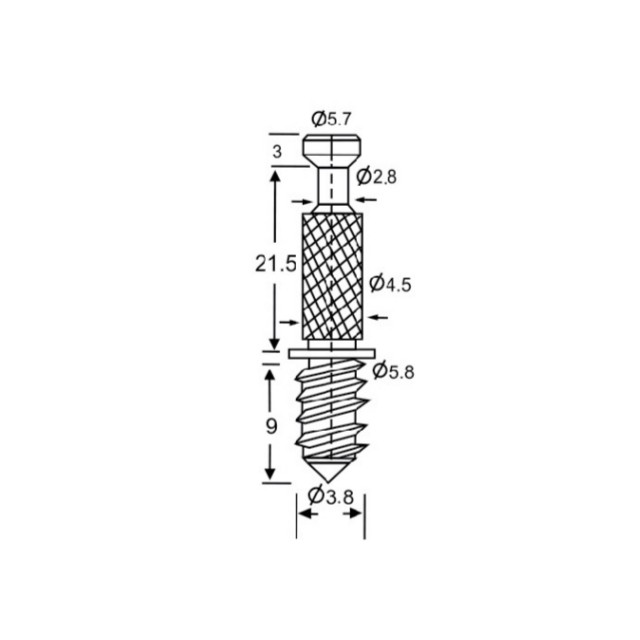 Huben Skrup Minifix KSF 5533-9 2