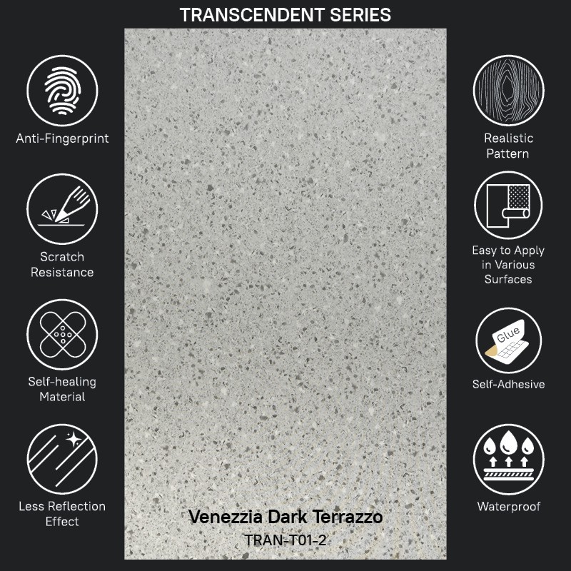 Kertasive PVC Film Venezzia Dark Terazzo 4