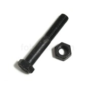 Baut Mur Baja 8.8 Hitam Hexagonal UNF (Drat Halus) Half Drat
