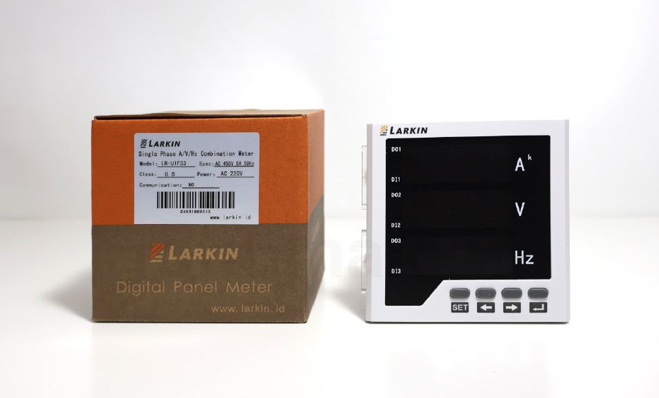 larkin-lruif33-digital-panel-meter-a-v-hz-single-phase-ct-50-ampere