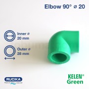 Green Kelen Elbow / Knee 90° PPR 20 mm
