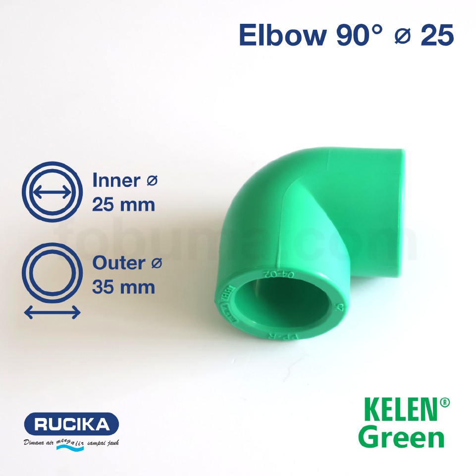 Rucika Green Kelen Elbow / Knee 90° PPR 25 mm 1