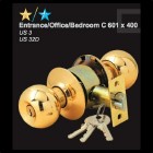 Solid Cylindrical Lockset Entrance / Bedroom C 601 x 400 (Gold)