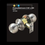 Cylindrical Lockset Privacy / Bathroom C 601 x 300 (Silver)
