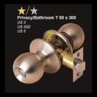 Solid Tubular Lockset Privacy / Bathroom T 60 x 300 (Silver)