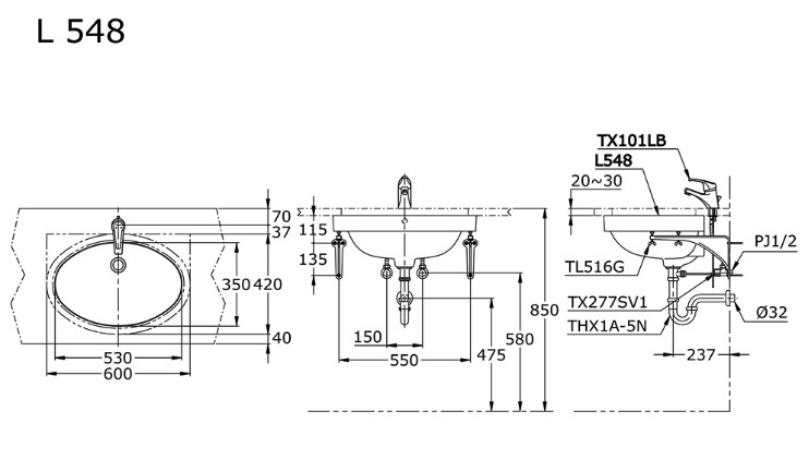 toto-l548-under-counter-lavatory-wastafel