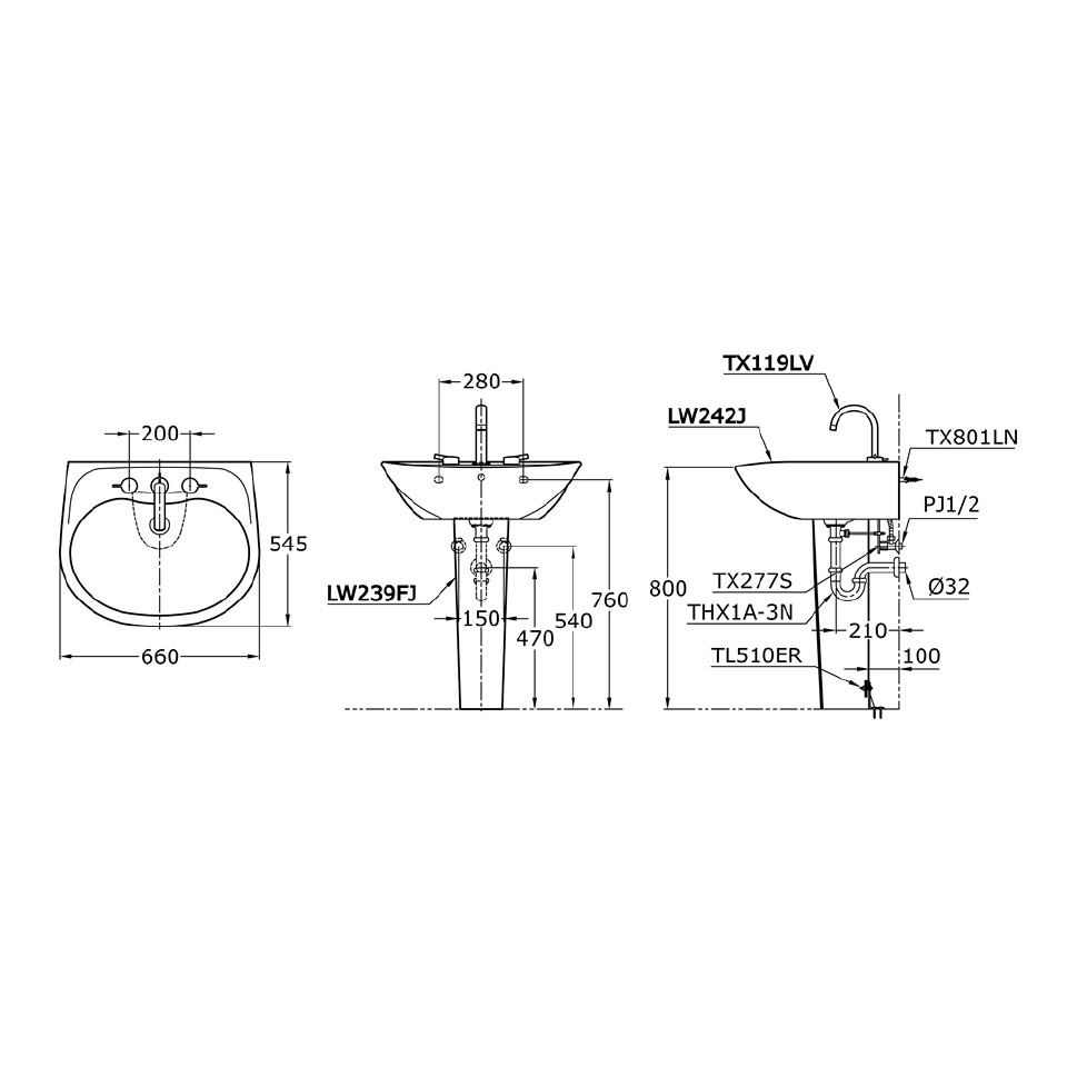 toto-lw242jlw239fj-pedestal-lavatory-wastafel