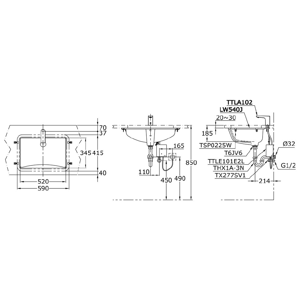 toto-lw540j-under-counter-lavatory-wastafel