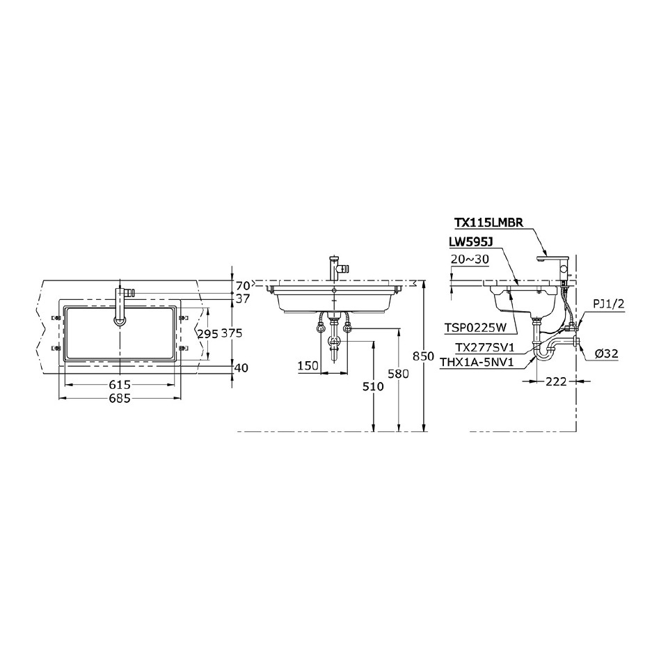 toto-lw595j-under-counter-lavatory-wastafel