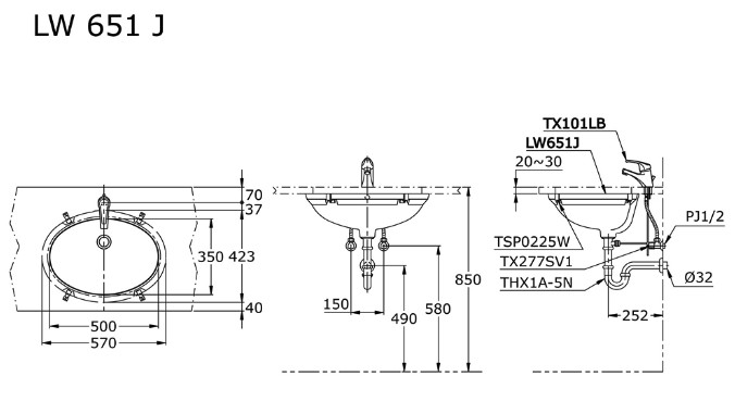 toto-lw651j-under-counter-lavatory-wastafel