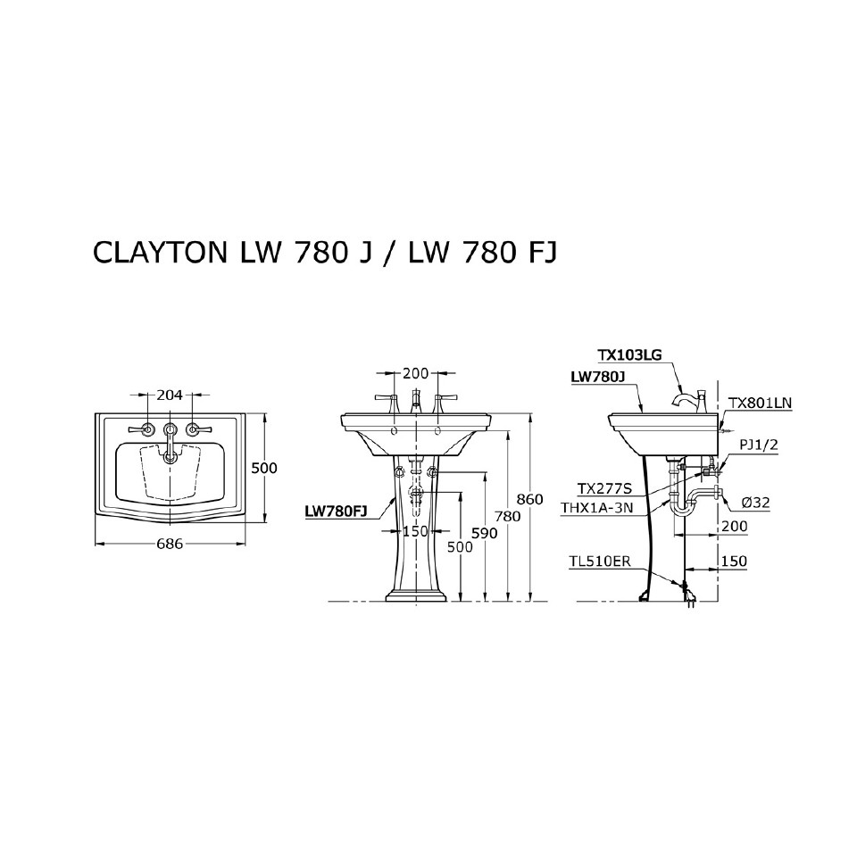 toto-lw780jlw780fj-pedestal-lavatory-wastafel