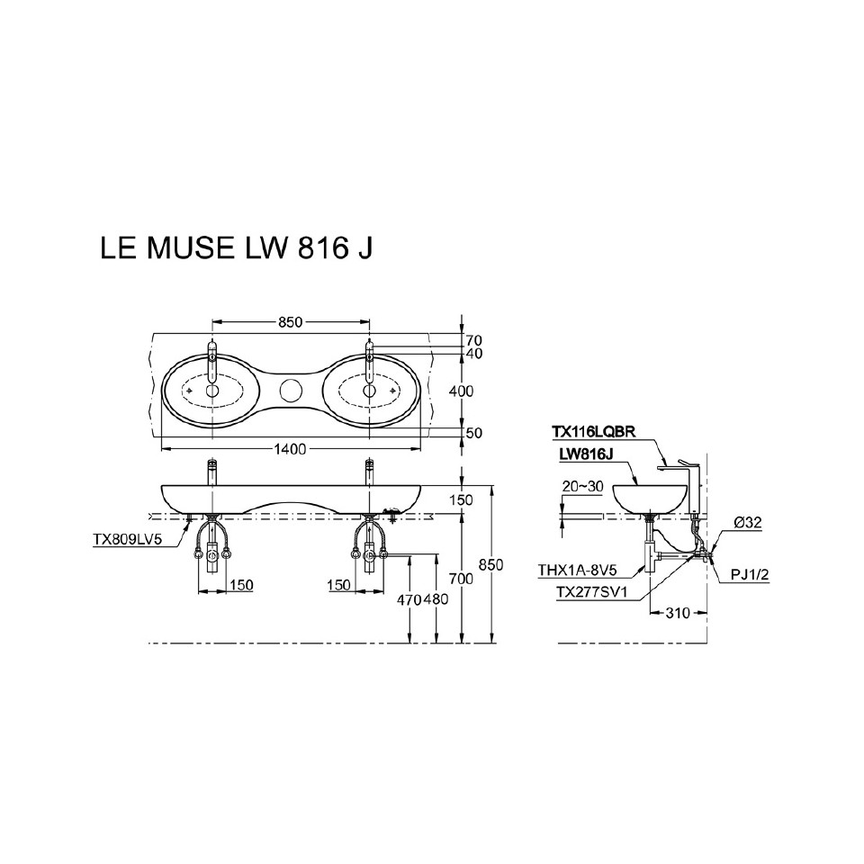 toto-lw816j-vessel-counter-lavatory-wastafel