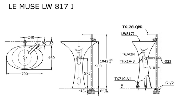 toto-lw817j-pedestal-lavatory-wastafel