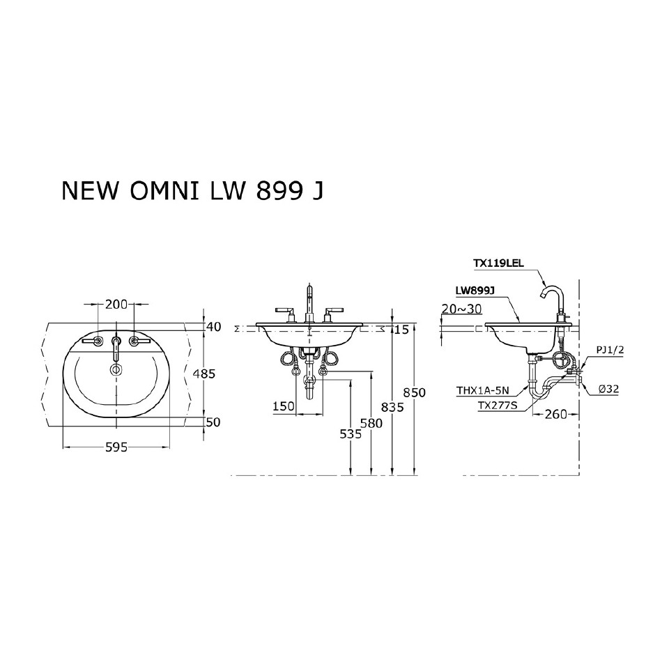 toto-lw899j-self-rimming-lavatory-wastafel