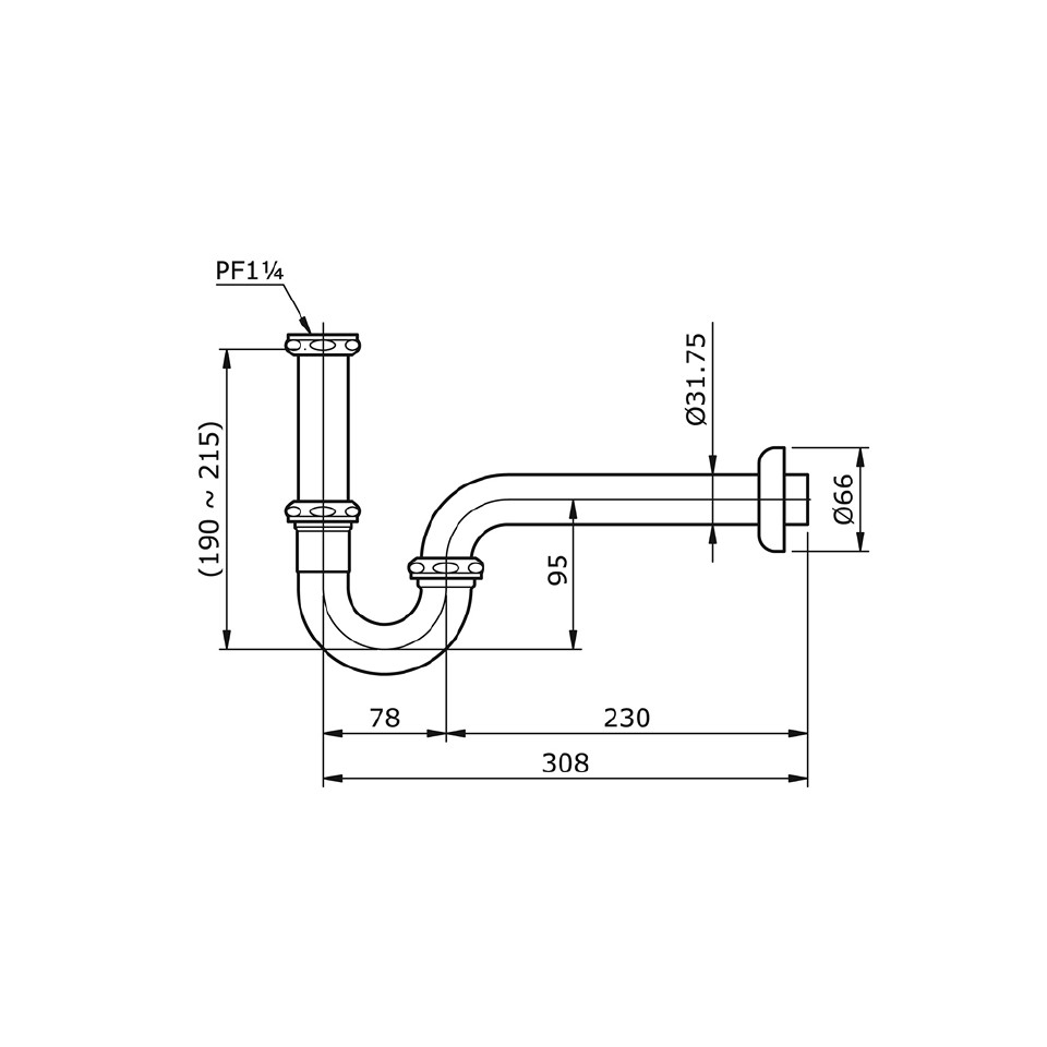 TOTO THX1A-5N P-Trap for Lavatory 2