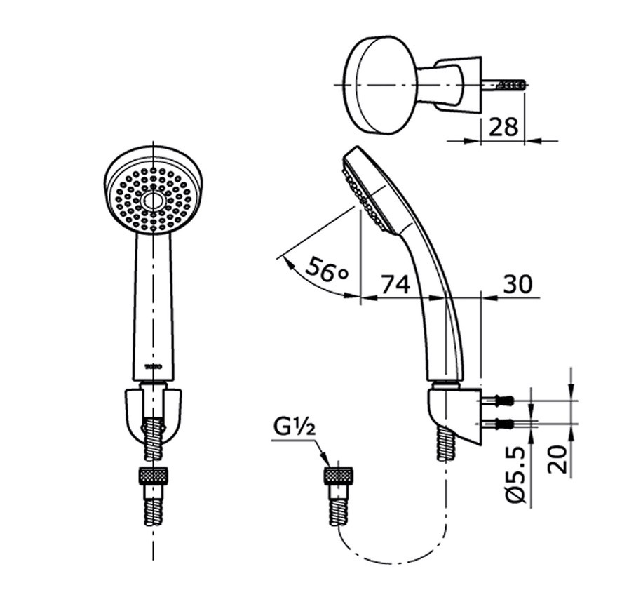 TOTO THX48NB Hand Shower Set / Hand Shower Mandi 2