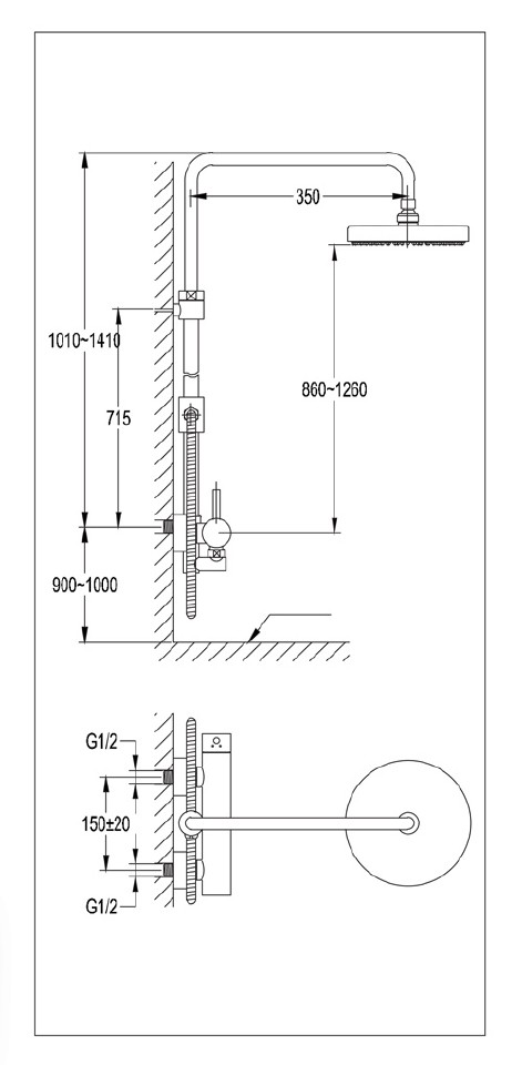 wasser-essa330-rain-shower-mixer-set