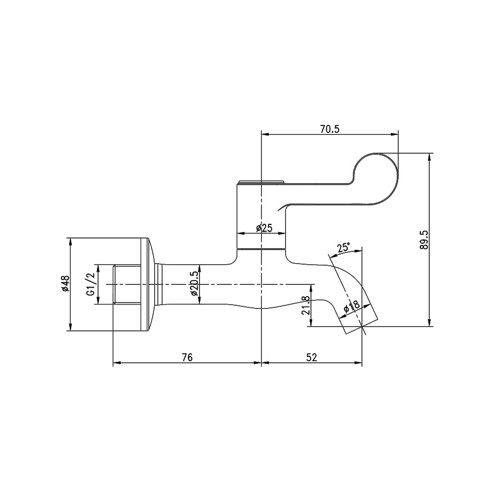 Wasser TL3-010 Lever Handle Wall Tap 2