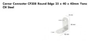 Corner Connector CF208 Round Edge CH Steel